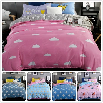 

Gilr Kids Pink Duvet Cover Bedding Set 3/4 pcs Pieces Bedlinen Single Twin Double Queen King Size 6/7 feet 1.5m 1.8m 2m Bedsheet