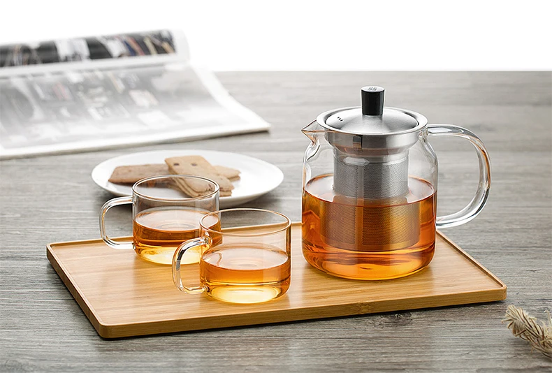 Samadoyo жаростойкий чайник с чашками термостойкие Стекло заварочный чайник кунг-фу, набор с Нержавеющая сталь фильтр-инфузор de cha удобные офисные Чай