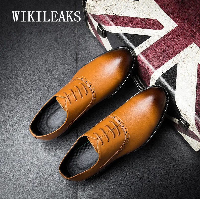 

Italian Men Formal Shoes Pointed Toe Genuine Leather Oxford Shoes For Men Wedding Dress Shoes Business Chaussures Hommes En Cuir