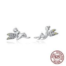 Новые Романтические подлинные 925 стерлингового серебра милые феи Elevs изысканные серьги гвоздики для женщин Роскошные ювелирные изделия