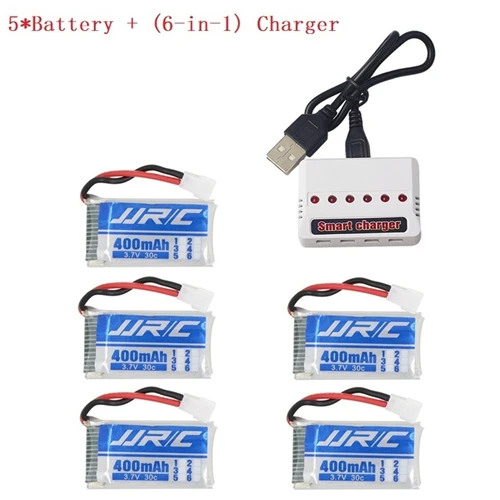 JJRC H31 аккумулятор JJRC Запасные части 5 шт. 3,7 V 400mah 30C аккумулятор H31 Lipo аккумулятор 3,7 v 400mah для JJRC H31 с зарядным устройством - Цвет: Бургундия