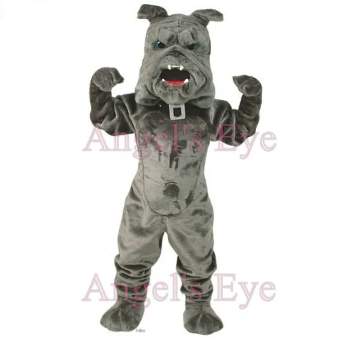Professional Grey Bulldog Mascot Sport Costume Adult Size Pitbull