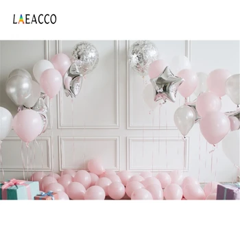 

Laeacco Balloons Gift Baby Child Celebration Party Photography Background Interior Scene Photographic Studio Photo Backdrop Wall
