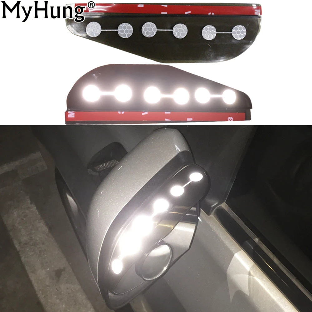 

Car Rear View Mirror Sticker Rain Eyebrow Weatherstrip Auto Mirror Rain Shield Shade Cover Protector Guard Reflective 2 Pcs