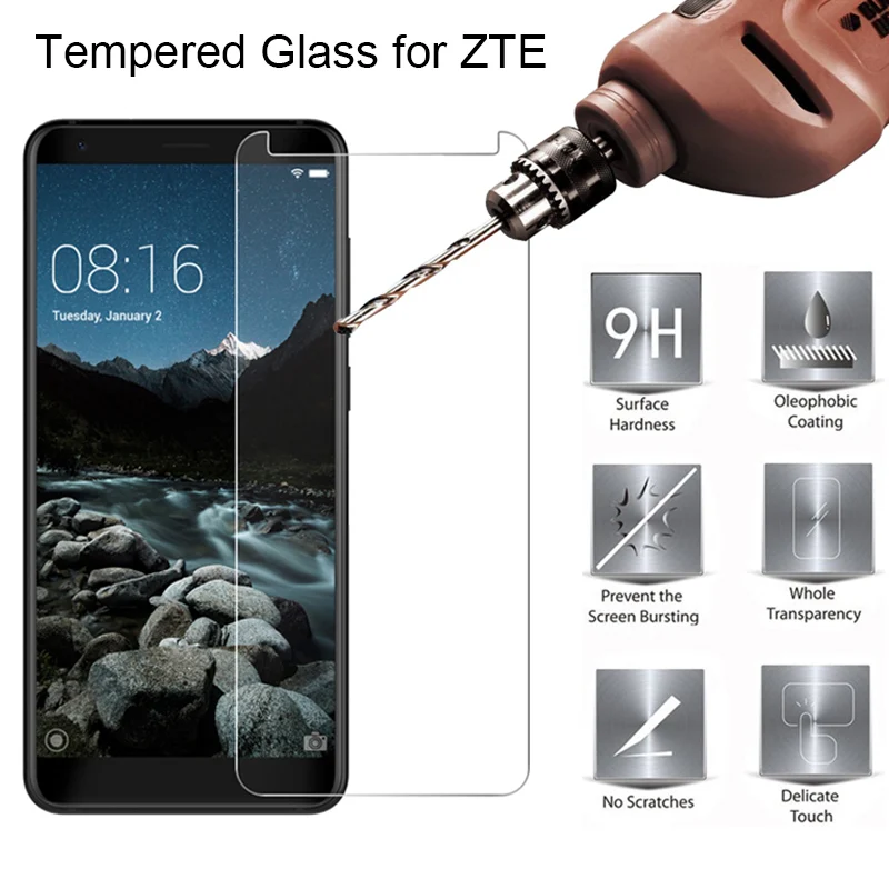 

Screen Protector for ZTE Blade V7 Lite V6 V Plus Tempered Glass for Zte Nubia V9 Vita V8 Mini Protective Glass on V7 Max V8 Pro