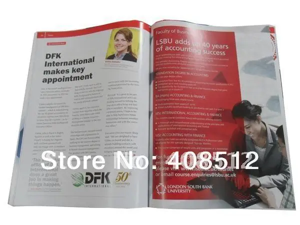 

A4 size 32 pages catalogue/magazine printing -MOQ 500pcs - saddle stitched