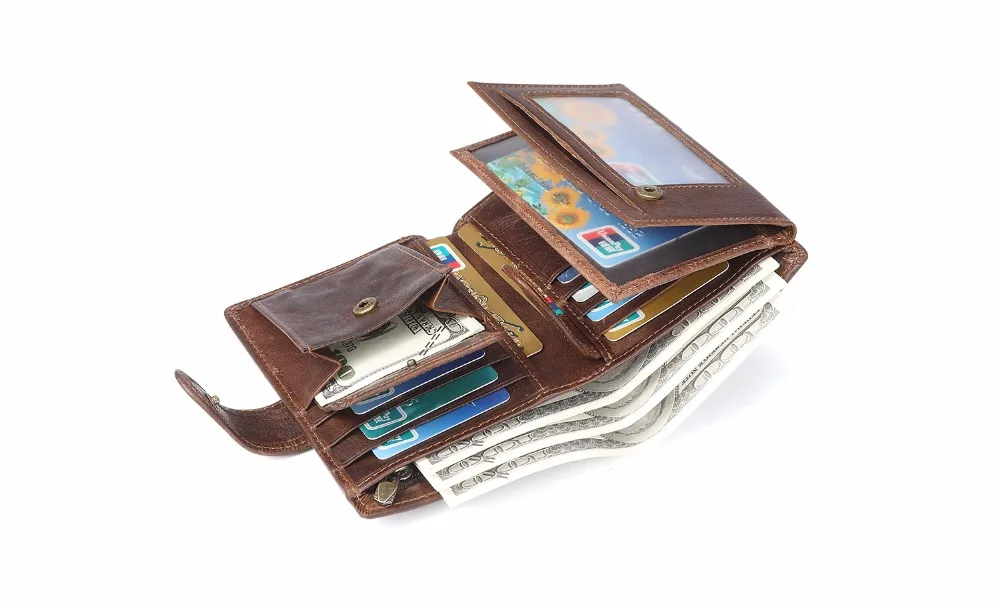 Мужской кошелек ручной работы из натуральной кожи, винтажный держатель для кредитных карт, мужской роскошный стиль, карманные бумажники