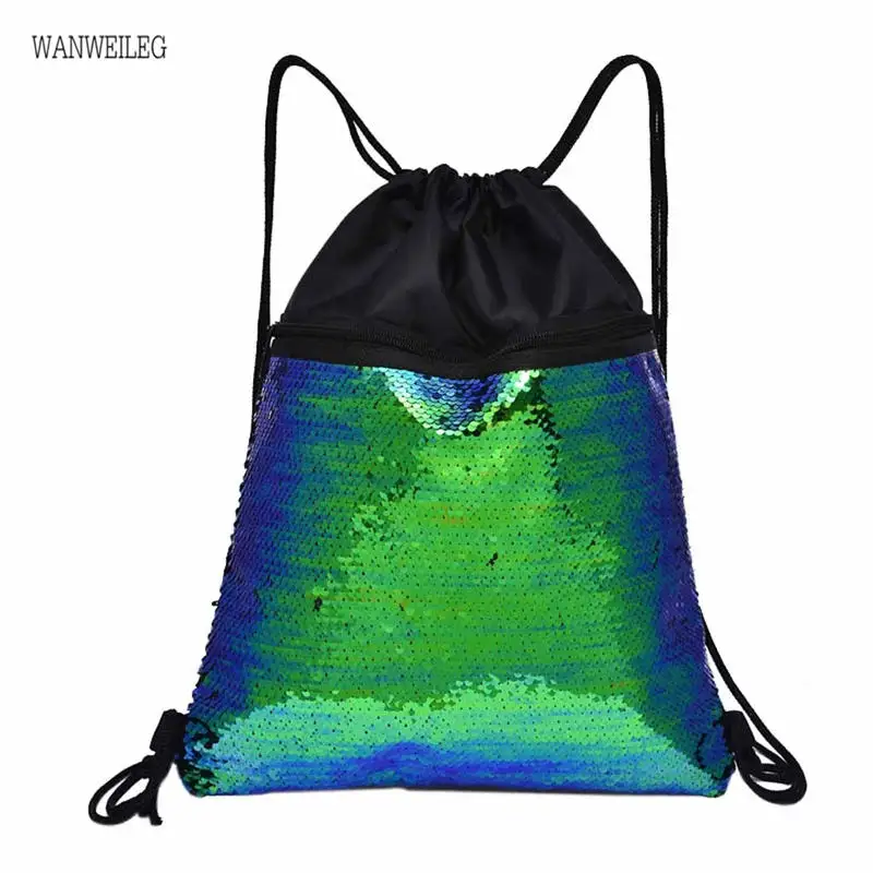 Beach Bag Outdoor Backpack Fitness Bag Sequins Bunch Pocket Female