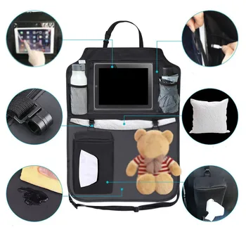 

Universal Car Backseat Organizer Anti-kick Mat Storage Bag Car-Hanging Holder Seat Storage Multifunction Vehicle Accessories Bag