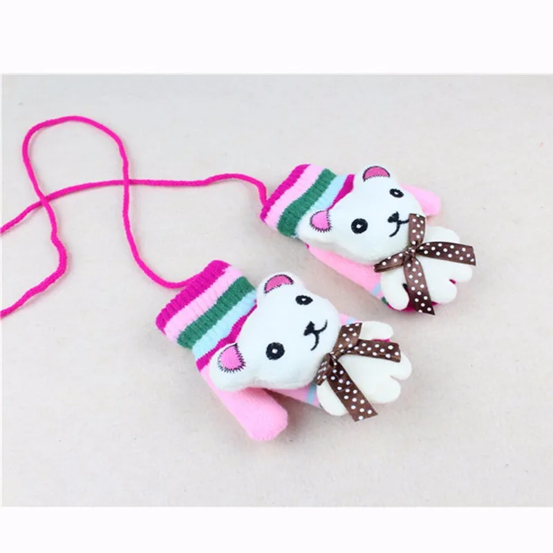 New Kids Gloves Cartoon Bear Infant Gloves Warm Boys Girls Mittens Lovely Crochet Toddler Glove Autumn Winter Baby Accessories (12)