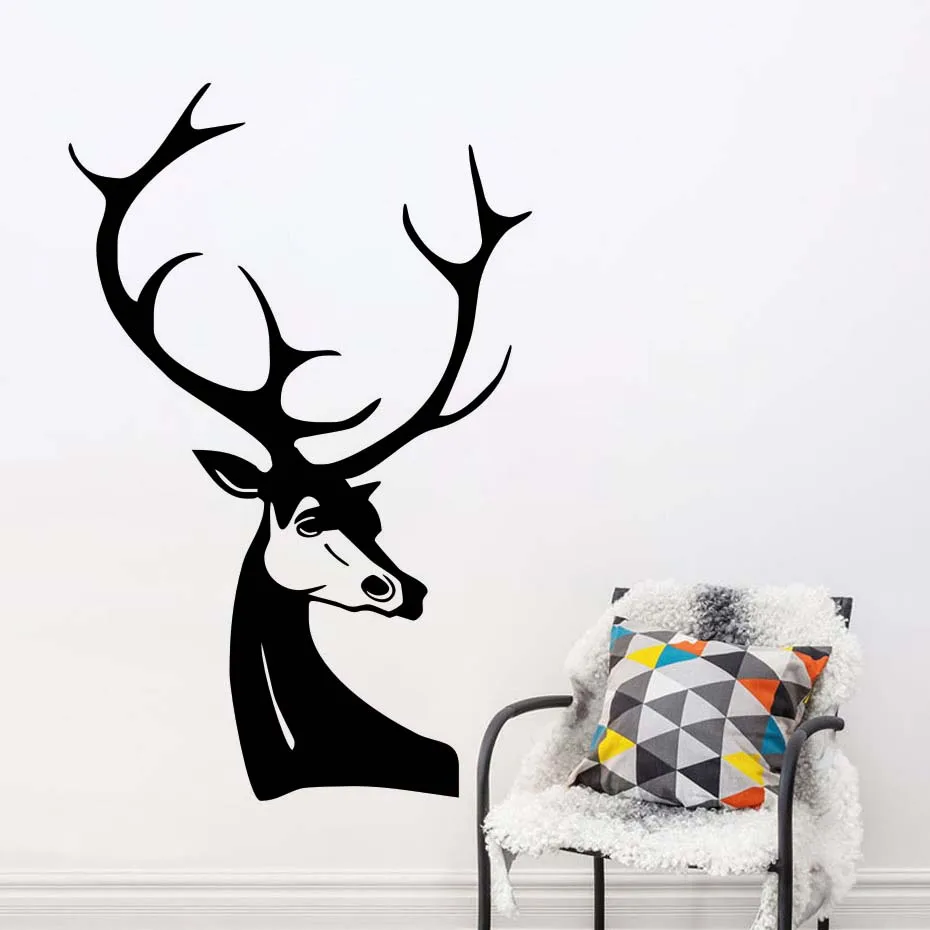 Deer Head Wall Sticker For Kids Room Vinyl DIY Silhouette Removable Art