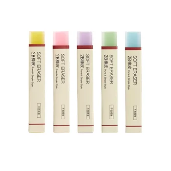 

5 pcs Pure & Simple style Soft Eraser for pencil 2B erasers Color jelly stick Stationery Office material school supplies A6887