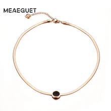 Розовое, Золотая эмаль, цепочка в виде змеи, колье, женские вечерние ювелирные изделия из нержавеющей стали