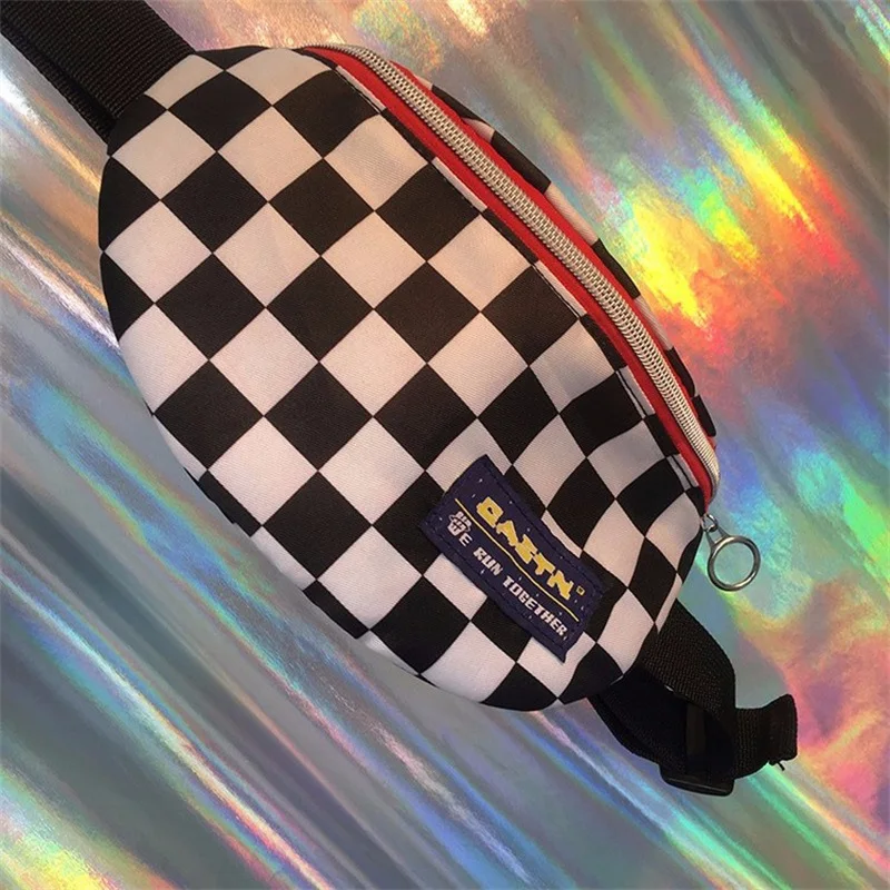 Hot sale Waist Bag Women men Unisex leg bag Lattice Checkerboard fanny pack Female Shoulder belt bag Cellphone bag Big Promotion