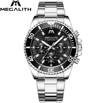 

MEGALITH Men's Luxury Watches Casual Chronograph Waterproof Sports Business Quartz Wrist Watch Gents Colck Men Reloj Hombre