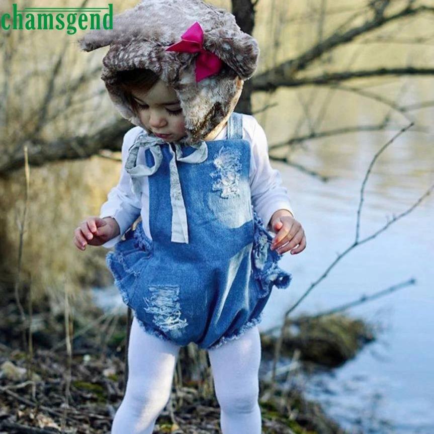 

CHAMSGEND Baby girl suspenders are the jeans of a jumpsuit Sleeveless Demin Romper Sunsuit Outfits Clothes may 24 P30