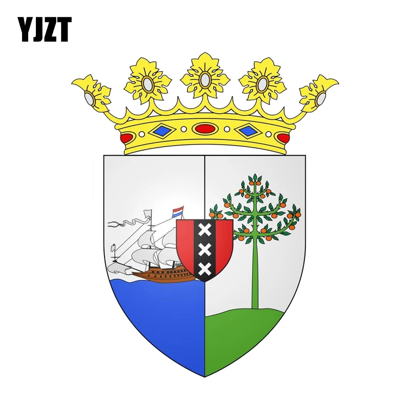 

YJZT 13CM*15.7CM Personality Coat Of Arms Curacao Decal Accessories Shield Car Sticker 6-2130