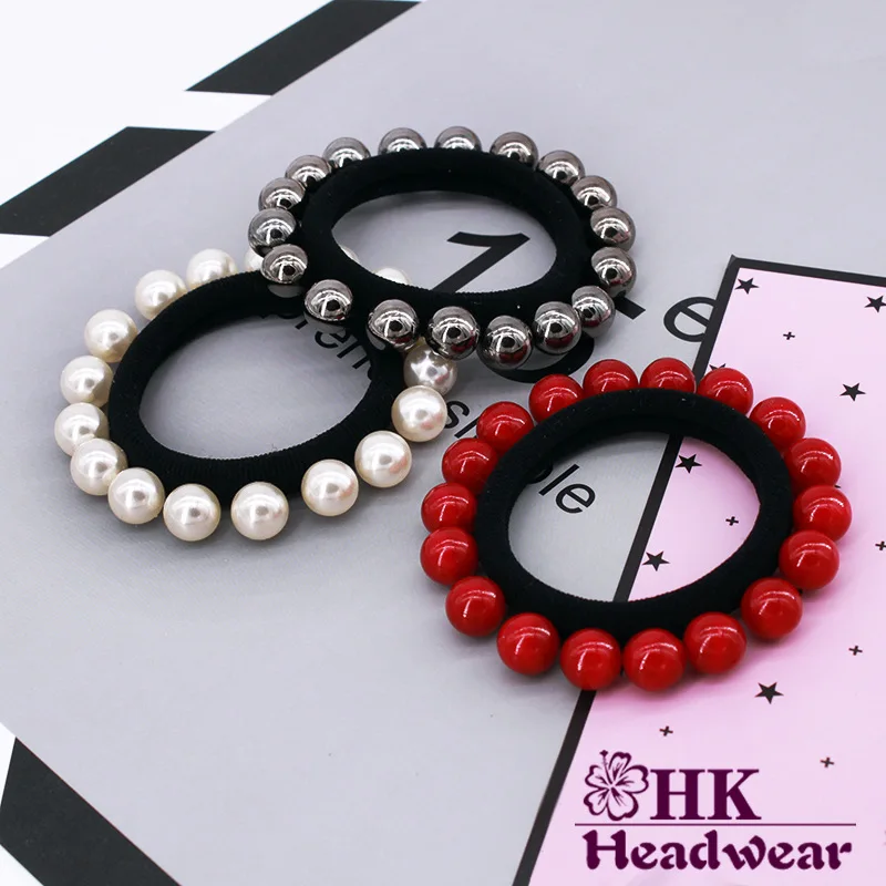 

Women and Ladies Sales Hair bands For Girls Seamless Hair Rope Charming Pearl Gum Elastic hair bands Hair Accessories
