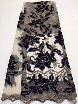 

Latest African Lace Fabric 2019 High Quality Nigerian Lace Fabric 2019 Cord Tulle French Laces Fabrics With Stones ZX31891