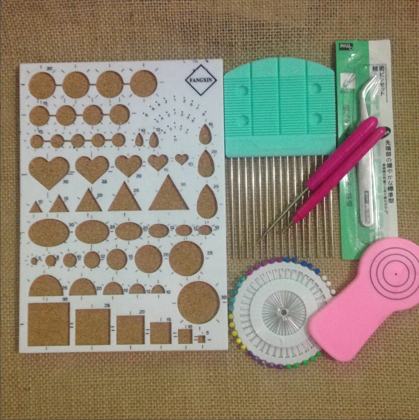 Wholesale 1 Set Beginner Quilling Paper Kits Collection Workboard Slotted Pen Pins Mould Tweezer Comb DIY