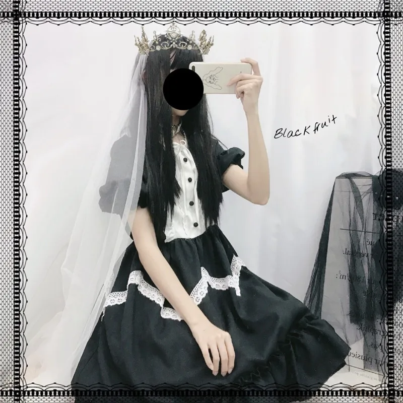 LISM Summer Japanese Lolita Vintage Dress Female Soft Girl Wind Cute Fungus Lace Short Sleeve -Zentai shop online HTB11dGOXv1H3KVjSZFBq6zSMXXaE.jpg