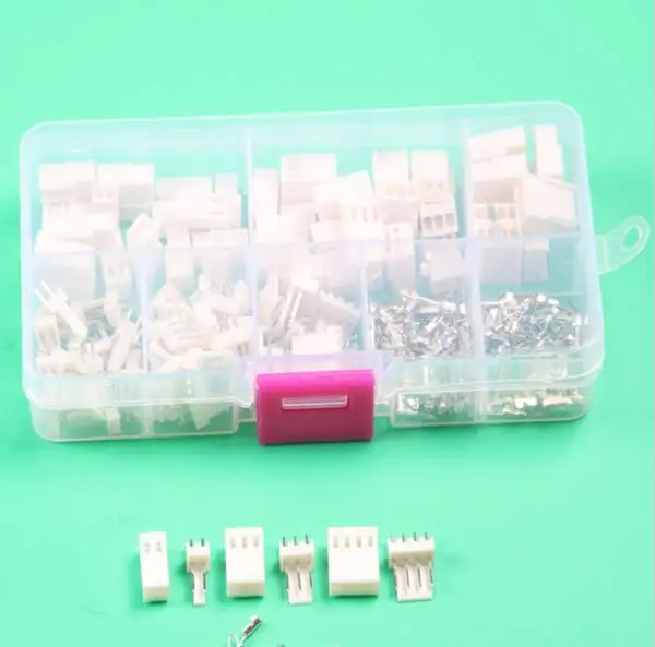 

KF2510 Kits 50 sets Kit 2p 3pin 4 pin Pitch electrical connector with box male female 2.54mm wire connector terminal