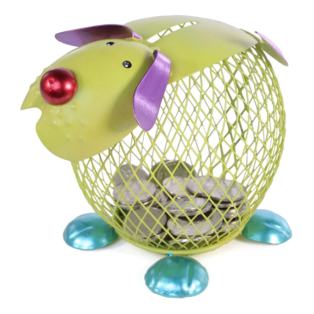 Зеленая копилка для щенков металлическое ремесло практичное домашний декор