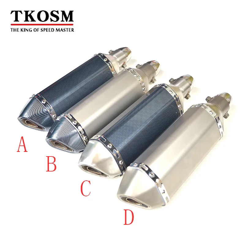 TKOSM Universal Motorcycle Dirt Bike Exhaust Escape Modified Scooter