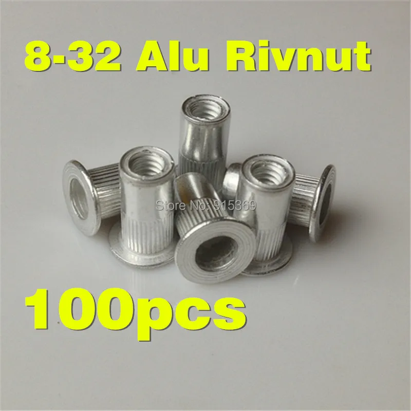 100pcs 8 32 Alu Insert Nut Aluminum PEM UNC Rivet Nut inserts Imperial