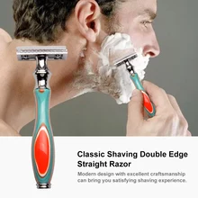 Безопасная бритва Классическая бритва с двойным краем прямое лезвие ручное стрижка усов инструмент Мужская Безопасная бритва