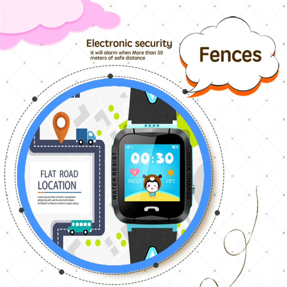  Kinder Smart Telefon Uhr Smart Uhr mit GPS GSM Locator Touchscreen Tracker SOS LED Taschenlampe für