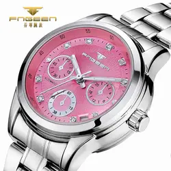 Розовый для женщин часы лучший бренд Роскошные Механические часы Diamond календари Tourbillon Hodinky Женская мода автоматические подарок