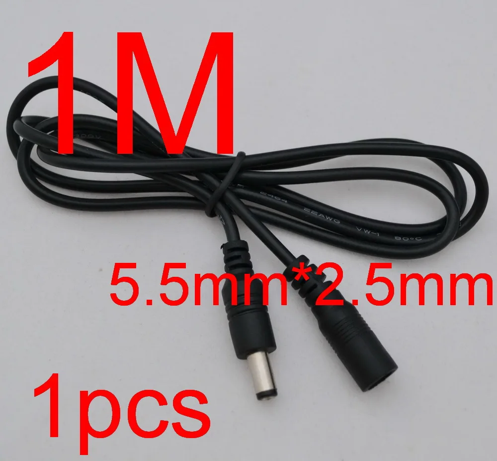 

High quality 1PCS CCTV DC Power Extension Cable 1 Meter / 3FT 3 FT Jack Socket to 5.5mm x 2.5mm Male Plug