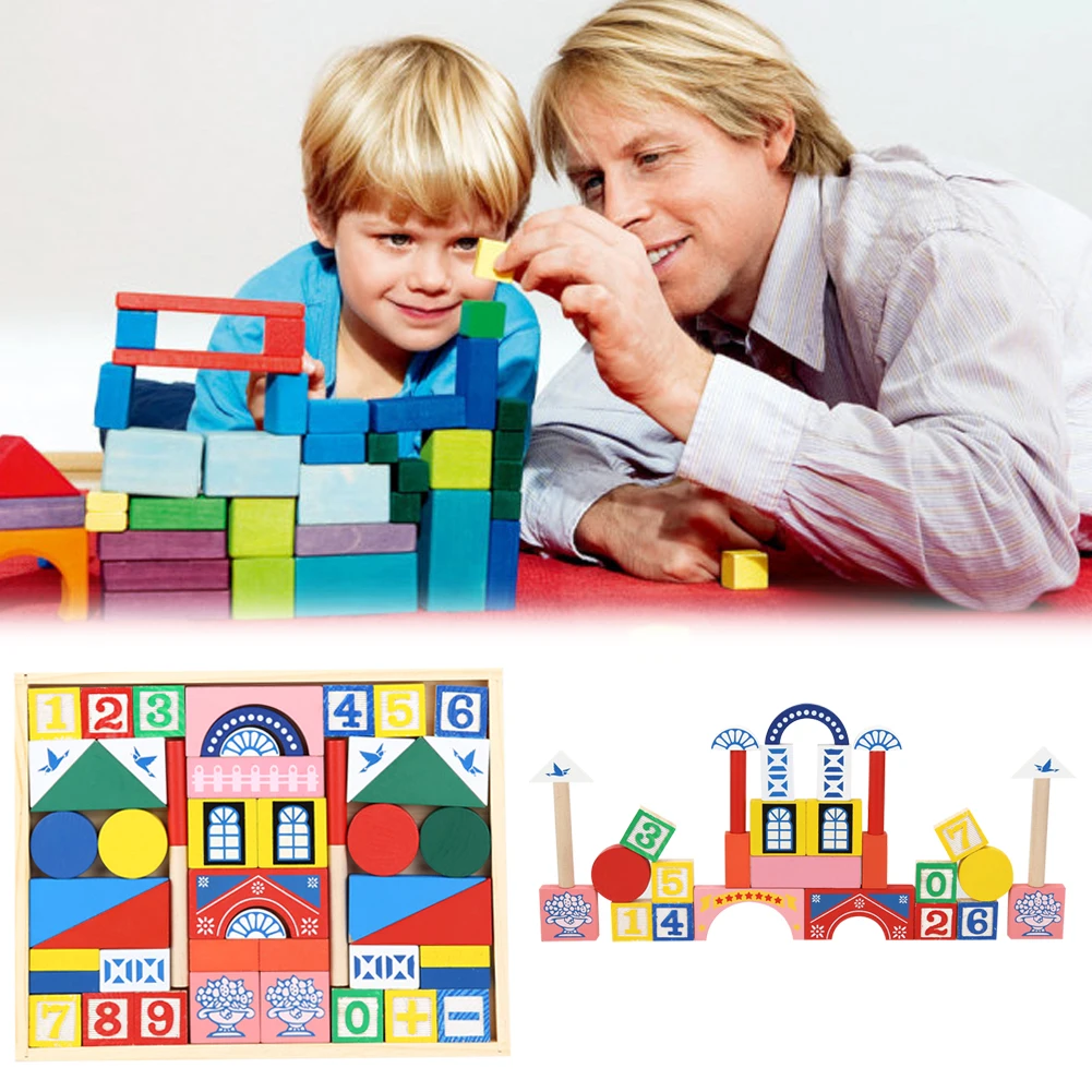 free shipping bottled 50 children s educational wooden toy blocks baby