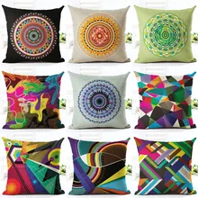 European Cushion Home Sofa Car Throw Pillows Geometric Style Plaid Printed Signature Cotton Bohemian Cojin Cushion