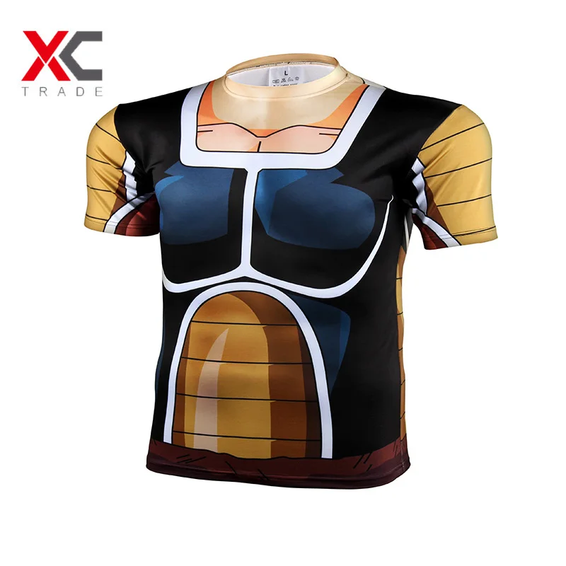 Anime Dragon Ball Super Saiyan Vegeta Shirt Men Dragon ball Costume Cosplay Armour Fitness under Tee T-Shirts