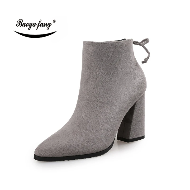 

Women's Boots With Thick Heels High-heeled boots Fashion boots Martin retro tip single female boots big size free shipping