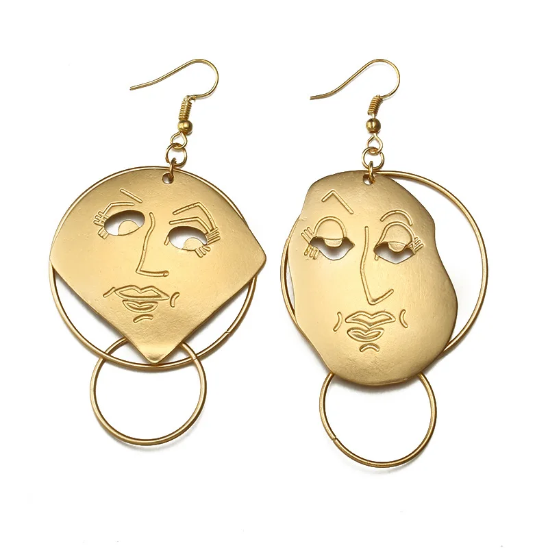 23 стиля! Серьги женские с абстрактным изображением лица и красных губ|earrings for women