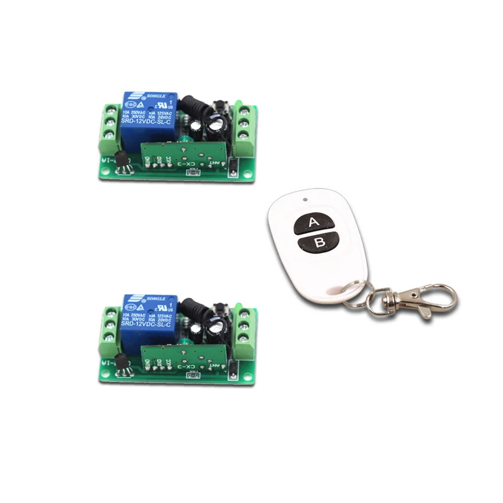 

DC9V 24V RF Wireless Remote Control Switch 12V 1CH 10A Relay Receiver Remote Control Systerm 315Mhz/433Mhz