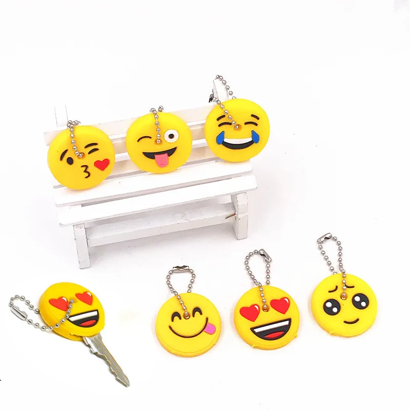 

1Pcs Emoticons Smile Cry Key Cover Cap Silicone Cute Cartoon Emoji Yellow Face Stool Keychain Gift For Women Porte Clef