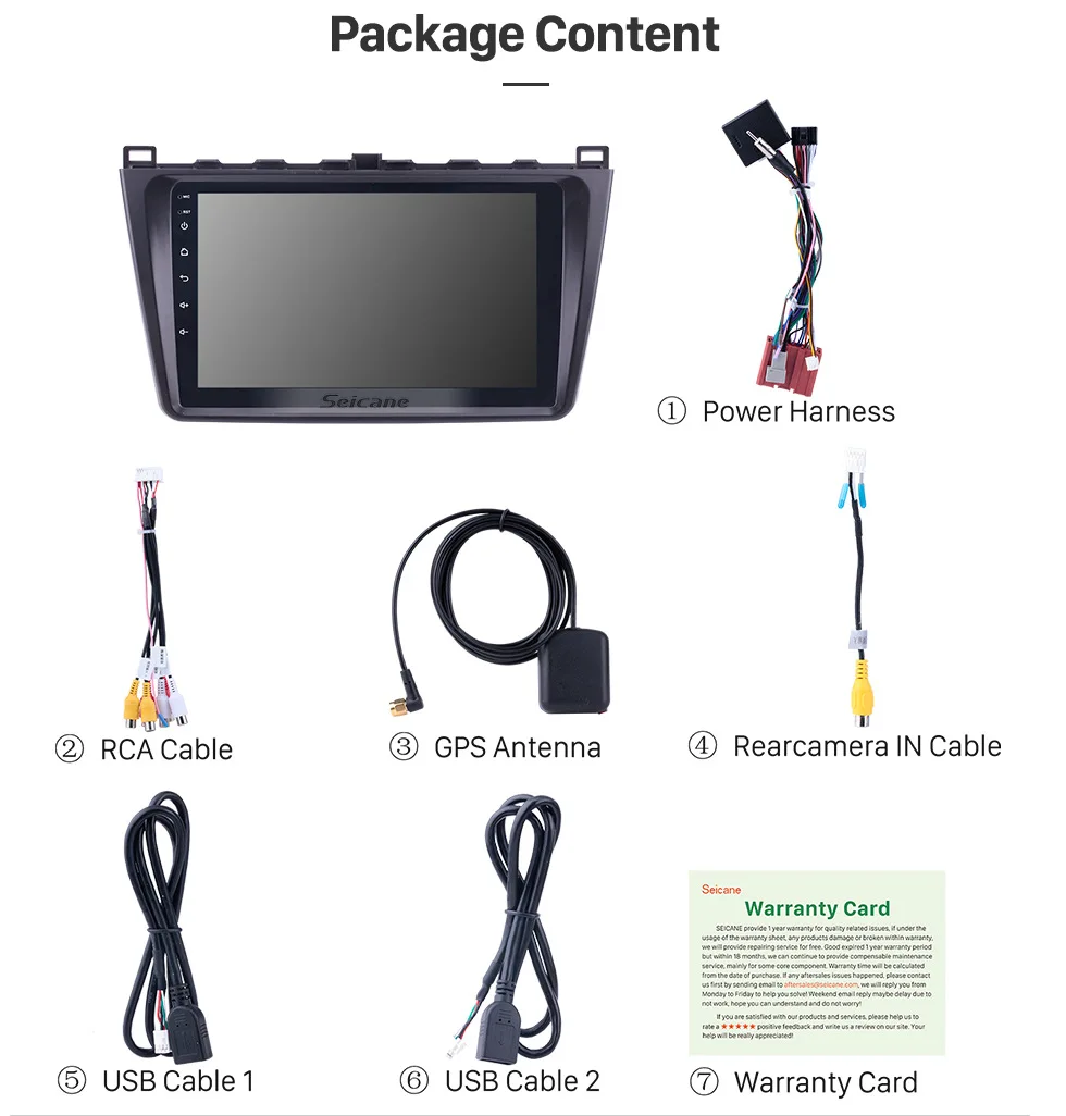 Discount Seicane 9 inch 1080P Android 8.1 Car Radio GPS Navi Unit Player For 2008 2009 2010 2011-2015 Mazda 6 Rui wing RAM 1GB 17