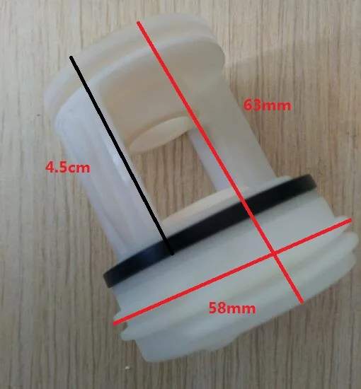 Прочный белый толстый универсальный тип детали стиральных машин сливной насос фильтр крышка 58 мм