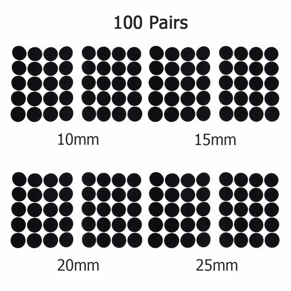 10/15/20/25 мм 100 пар сильная самоклеящаяся крепежная лента Dots крюк и петля, нейлон Стикеры Двусторонняя Швейные Ремесло