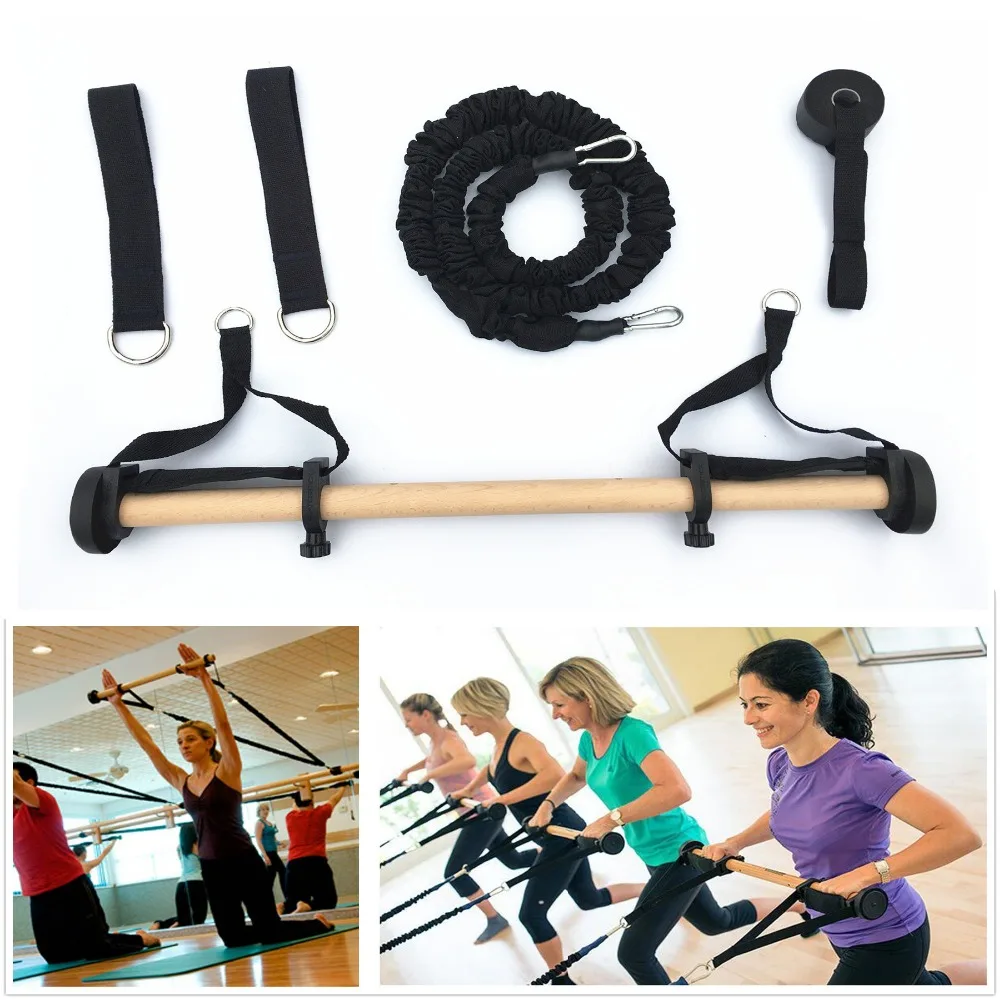 Fitness Pilatesstick Yoga Exercise Stick Wood Bar Resistance Trainer