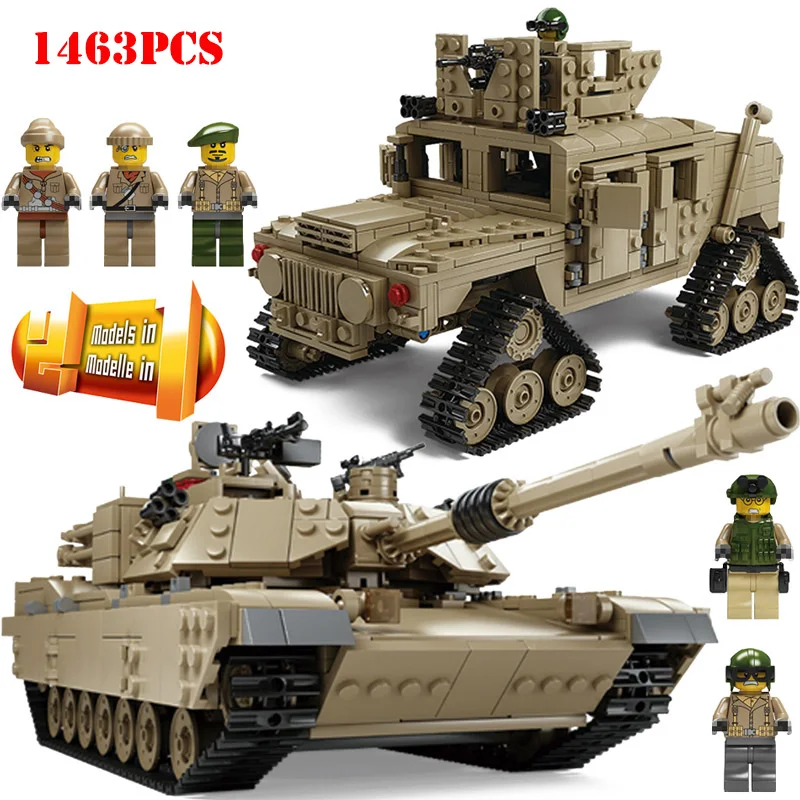 1463pcs Deformation World War Military Tank Armored Vehicle Building Blocks Toy Compatible Legoings Technic Army Boy Bricks Toys