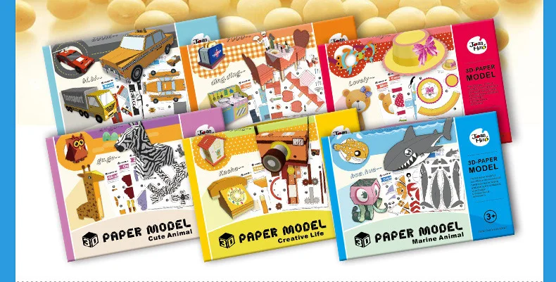 Dobradura de Papel Ofício para as Crianças Manual de Papel Livros de Recortes de Papel Origami Faça Você Mesmo Cut-origami Animais 12 Pçs - Set 3d 10 as crianças DIY manual de papel cut-origami