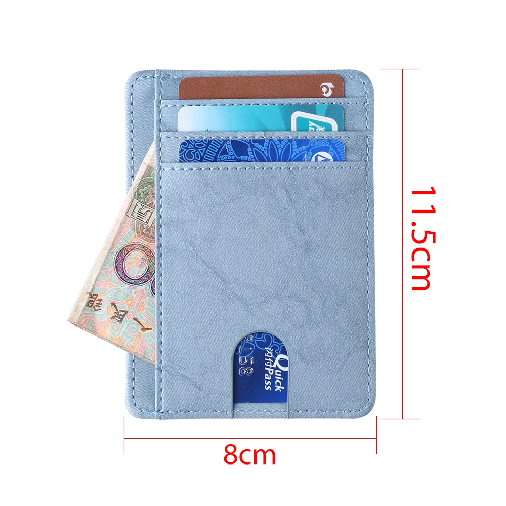 2020 New Slim RFID Blocking Leather Wallet Credit ID Card Holder Purse Money Case for Men Women Fashion Bag 11.5x8x0.5cm