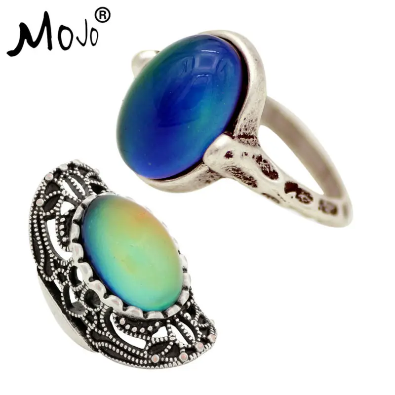 

2PCS Vintage Ring Set of Rings on Fingers Mood Ring That Changes Color Wedding Rings of Strength for Women Men Jewelry RS050-034