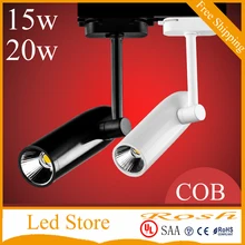 10 шт./лот COB 15 Вт 20 Вт 1000lm-2000lm AC85-265V свет Следа следить алюминиевые Потолочные Rail Track освещения Месте Ёелезнодороёных+ CE UL SAA