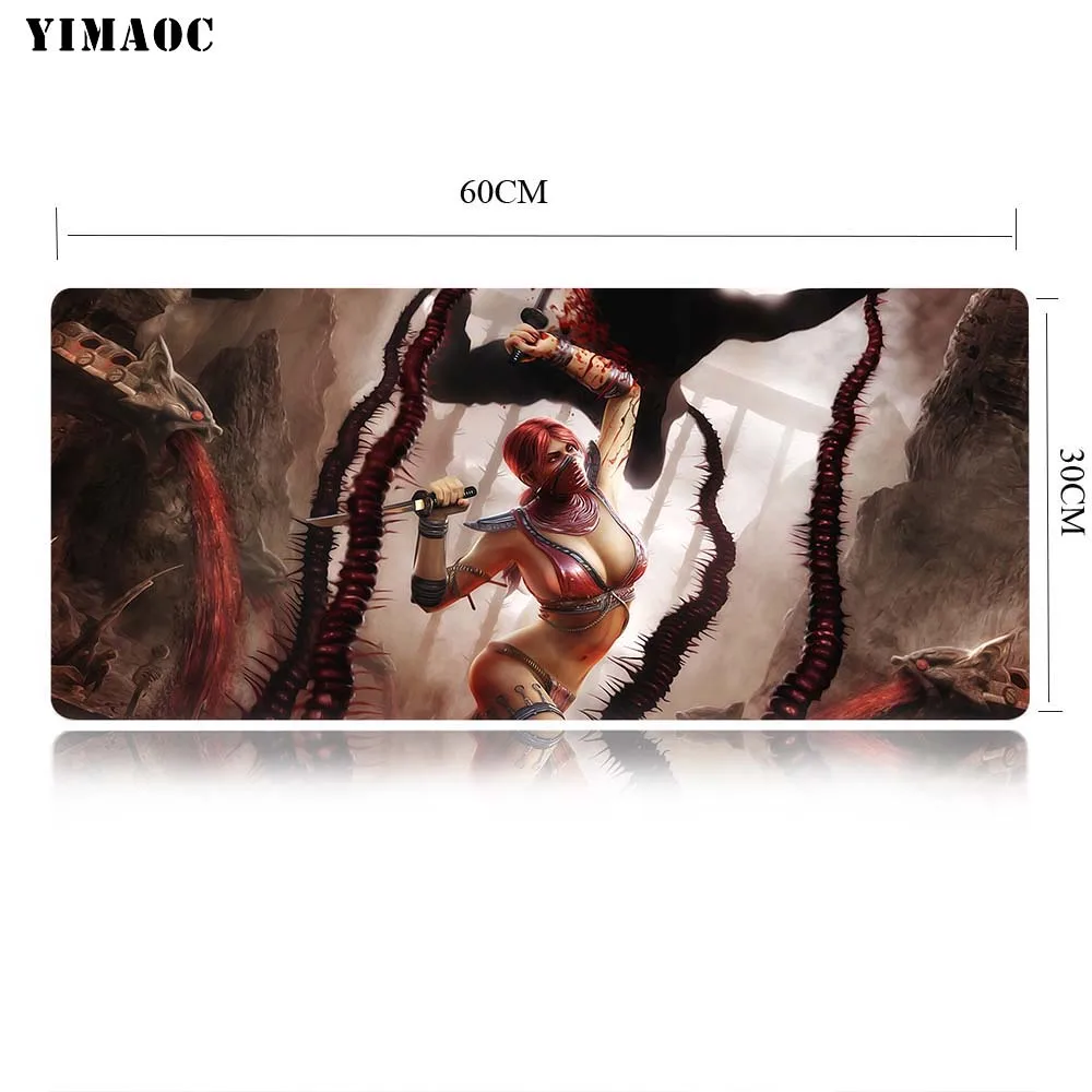 YIMAOC Mortal Kombat Коврик Для Мыши Компьютерный коврик для мыши Противоскользящий коврик для игровой мыши из натурального каучука 30x60 см
